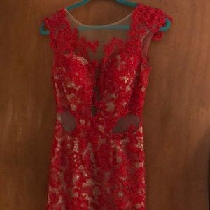 Red formal prom dress